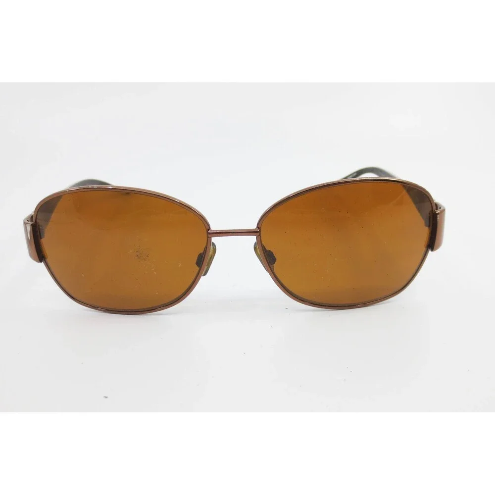 Bebe Delicious BB7054 Brown Oval Sunglasses Leopard Print Arms Logo 210 130mm